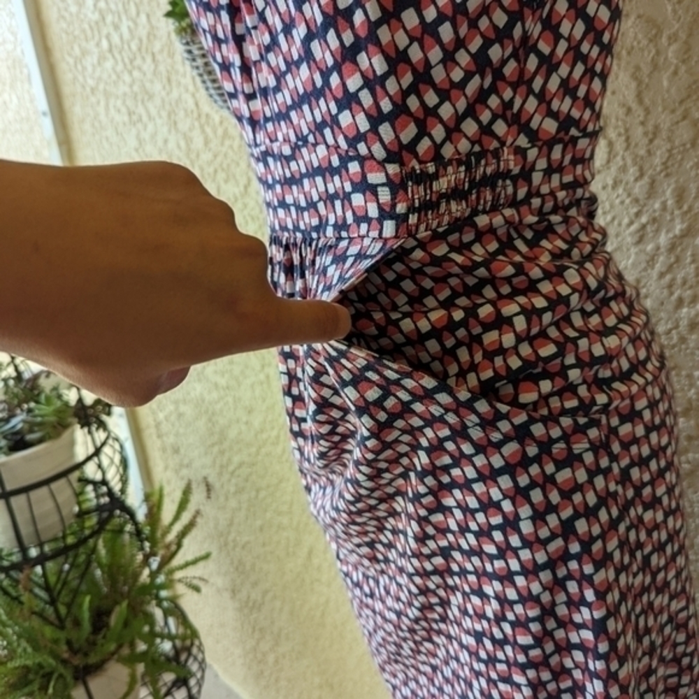 Boden Print Jersey‎ Dress with Pockets blue pink Size 6 Cotton Modal blend - Picture 3 of 8